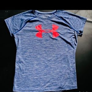 Under Armour t shirt- purple with pink logo